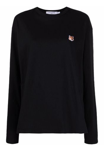 Maison Kitsuné Top con ricamo - Nero