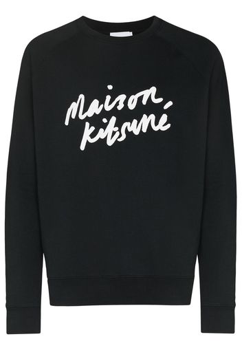 Maison Kitsuné handwriting-logo cotton sweatshirt - Blu