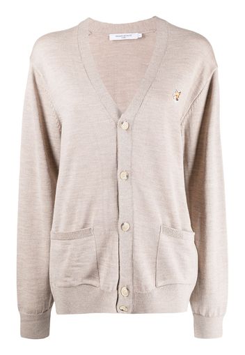 Maison Kitsuné fox-patch cardigan - Marrone