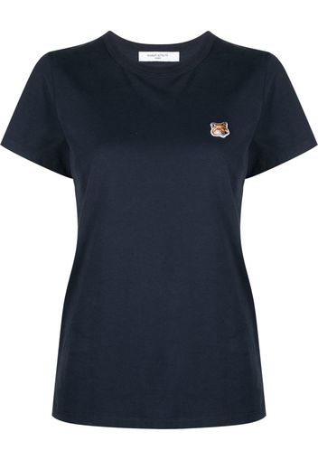 Maison Kitsuné fox-patch cotton T-shirt - Blu