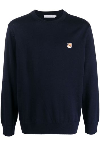 Maison Kitsuné fox head wool jumper - Blu