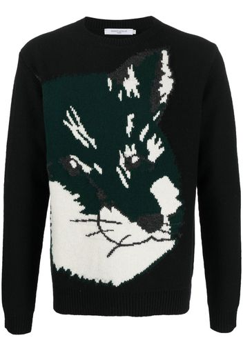 Maison Kitsuné Fox Head jacquard jumper - Nero