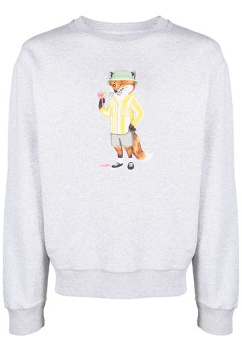 Maison Kitsuné Dressed Fox printed cotton sweatshirt - Grigio