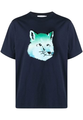 Maison Kitsuné Vibrant Fox Head print T-shirt - Blu