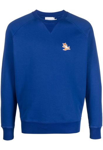 Maison Kitsuné ribbed-edges cotton sweatshirt - Blu