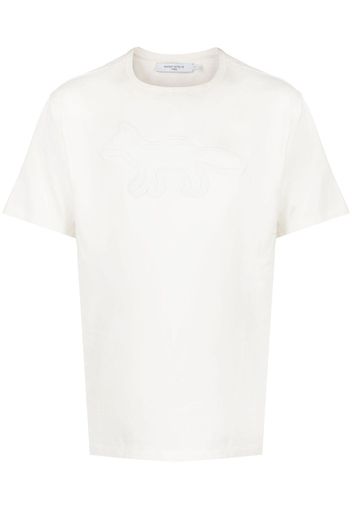 Maison Kitsuné T-shirt con ricamo Contour Fox - Bianco