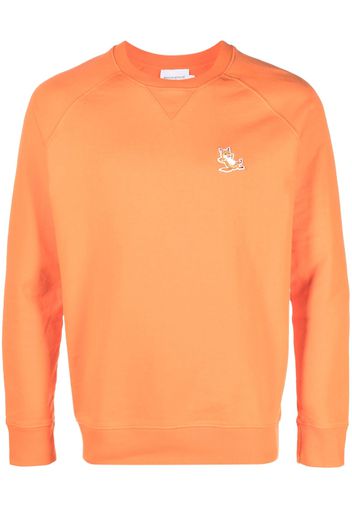 Maison Kitsuné Chillax Fox-patch cotton sweatshirt - Arancione