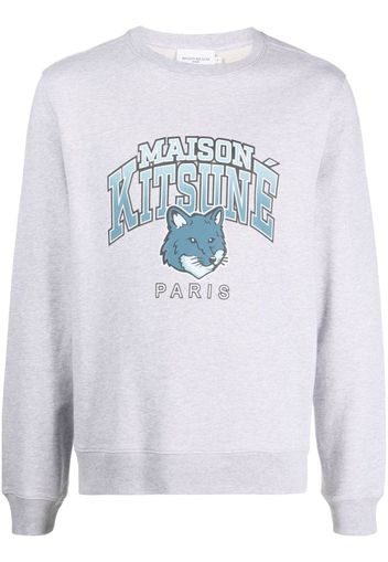 Maison Kitsuné logo-print cotton sweatshirt - Grigio