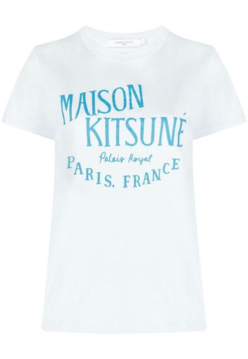 Maison Kitsuné logo-print cotton T-shirt - Blu