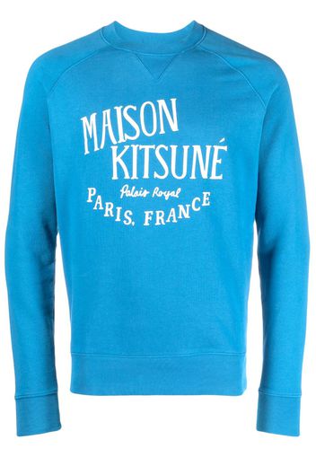 Maison Kitsuné logo-print cotton sweatshirt - Blu