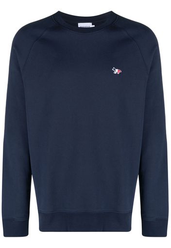 Maison Kitsuné logo-patch crew-neck sweatshirt - Blu