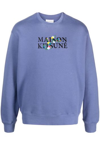 Maison Kitsuné logo-print jersey sweatshirt - Viola