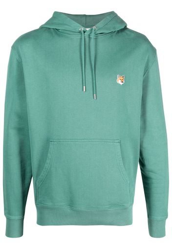 Maison Kitsuné Fox-motif cotton hoodie - Verde