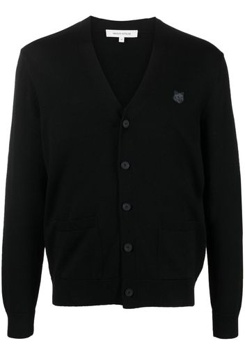 Maison Kitsuné V-neck wool cardigan - Nero