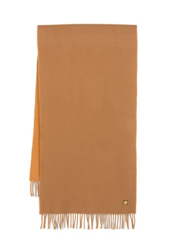 Maison Kitsuné fox-patch fringed scarf - Toni neutri