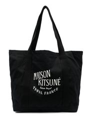 Maison Kitsuné logo-print shopper bag - Nero