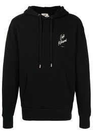 Maison Kitsuné Café Kitsuné print drawstring hoodie - Nero