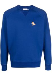 Maison Kitsuné ribbed-edges cotton sweatshirt - Blu