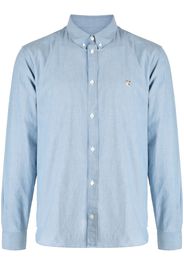 Maison Kitsuné embroidered-logo cotton shirt - Blu