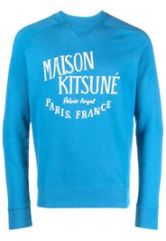 Maison Kitsuné logo-print cotton sweatshirt - Blu