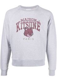 Maison Kitsuné logo-print cotton sweatshirt - Grigio