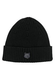 Maison Kitsuné Chillax Fox-motif ribbed beanie - Nero