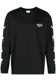 Maison Kitsuné logo-print crew-neck sweatshirt - Nero