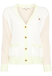 Maison Kitsuné Baby Fox-embroidered wool cardigan - Bianco