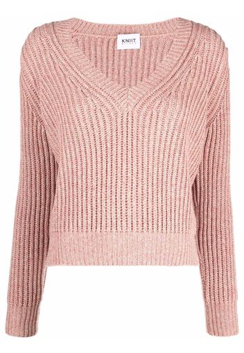 KNIIT MILANO v-neck long-sleeve jumper - Rosa