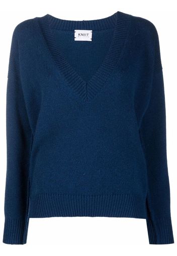 KNIIT MILANO Maglione con scollo a V - Blu