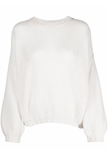 KNIIT MILANO Massone waffle-knit cashmere jumper - Bianco