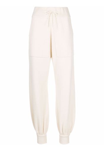 KNIIT MILANO tapered-leg cashmere trousers - Bianco