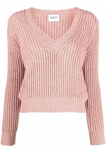 KNIIT MILANO Maglione Lawson a coste - Rosa