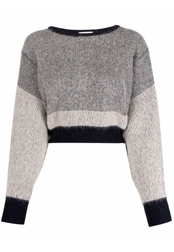 KNIIT MILANO colourblock cropped knit jumper - Toni neutri