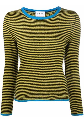 KNIIT MILANO striped cashmere jumper - Nero