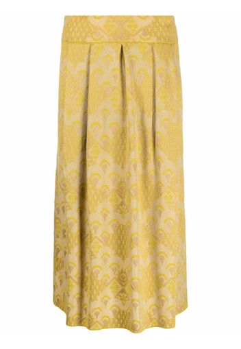 KNIIT MILANO patterned midi skirt - Giallo