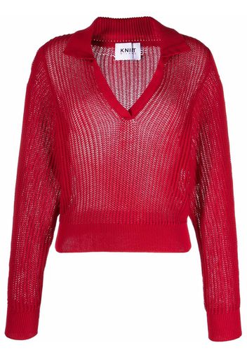 KNIIT MILANO open-collar sweater - Rosso