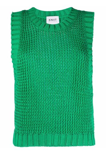 KNIIT MILANO sleeveless tricot-knit top - Verde