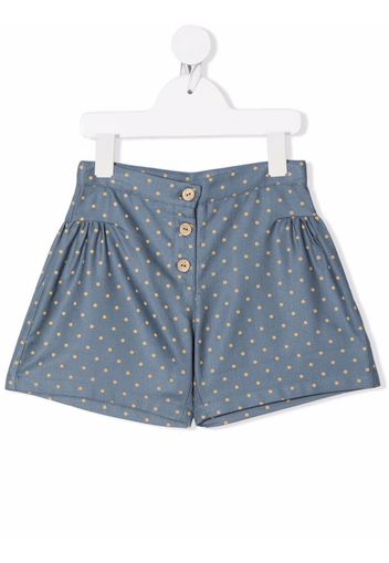 Knot polka-dot print shorts - Blu