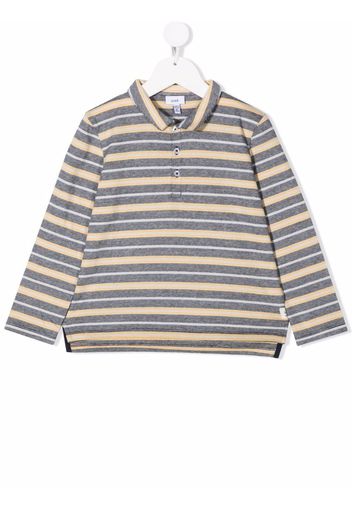 Knot striped-pattern polo shirt - Blu