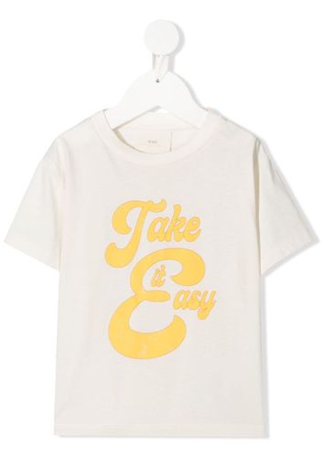 Knot T-shirt Take It Easy con stampa - Toni neutri