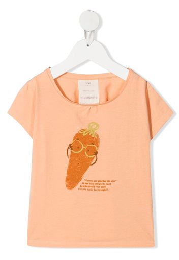 Knot T-shirt con stampa Mrs Carrot - Arancione