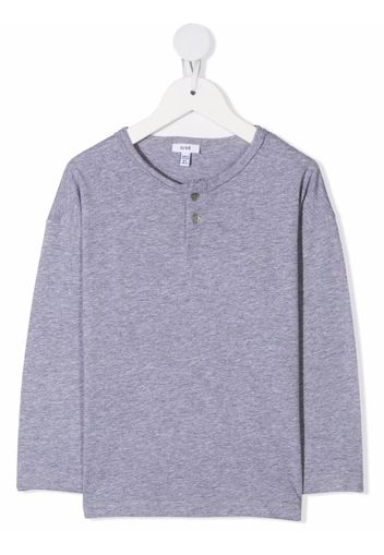 Knot Henley buttoned neck T-shirt - Grigio