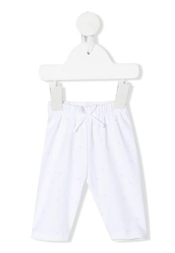 Knot bow-detail organic-cotton leggings - Bianco