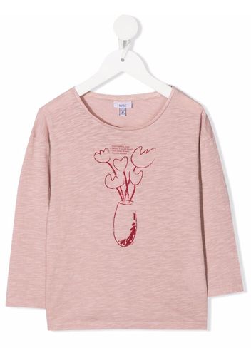 Knot T-shirt a maniche lunghe Garden Shed - Rosa