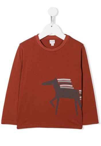 Knot T-shirt Horse con stampa - Marrone