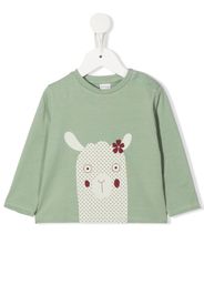 Knot T-shirt a maniche lunghe con stampa - Verde