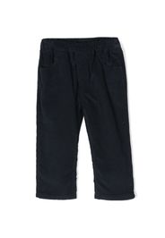 Knot logo-patch corduroy trousers - Blu