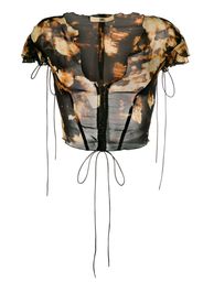 KNWLS Starlight-print silk top - Marrone