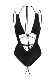 KNWLS strap-detail one-piece swimsuit - Nero